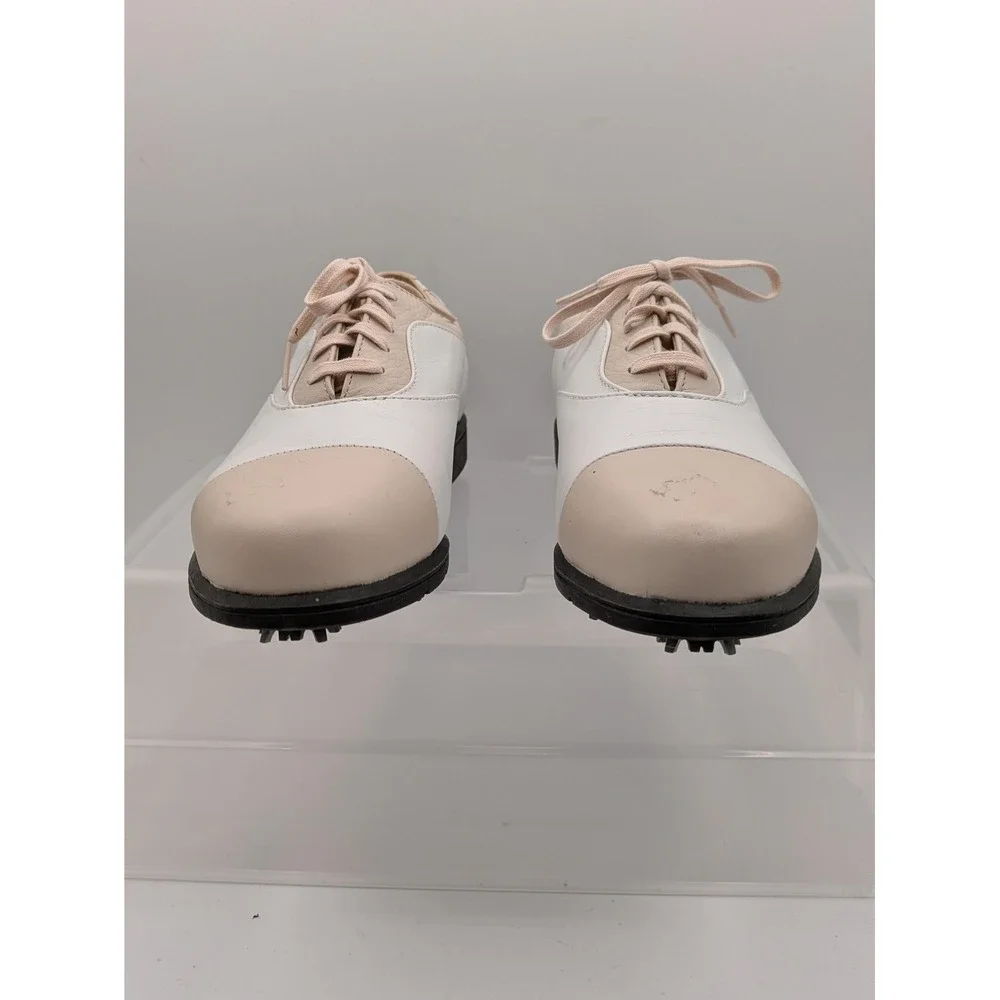Nike Air Comfort Shoes Womens Size 6.5 White Leather Golf Spiked Sneakers